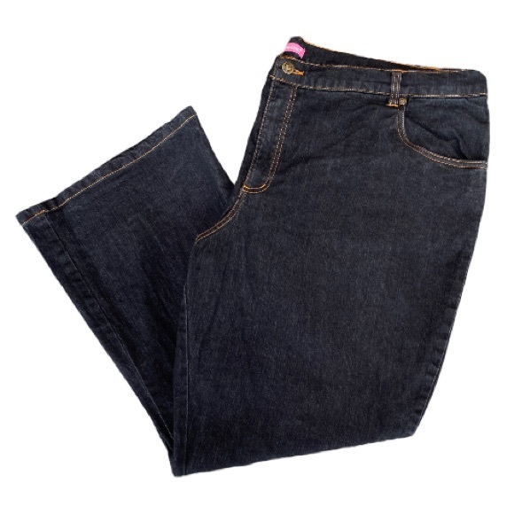 Natural Fit Womens Jeans Woman Within Plus Size 24W Petite Dark Wash Black Blue - Picture 4 of 14